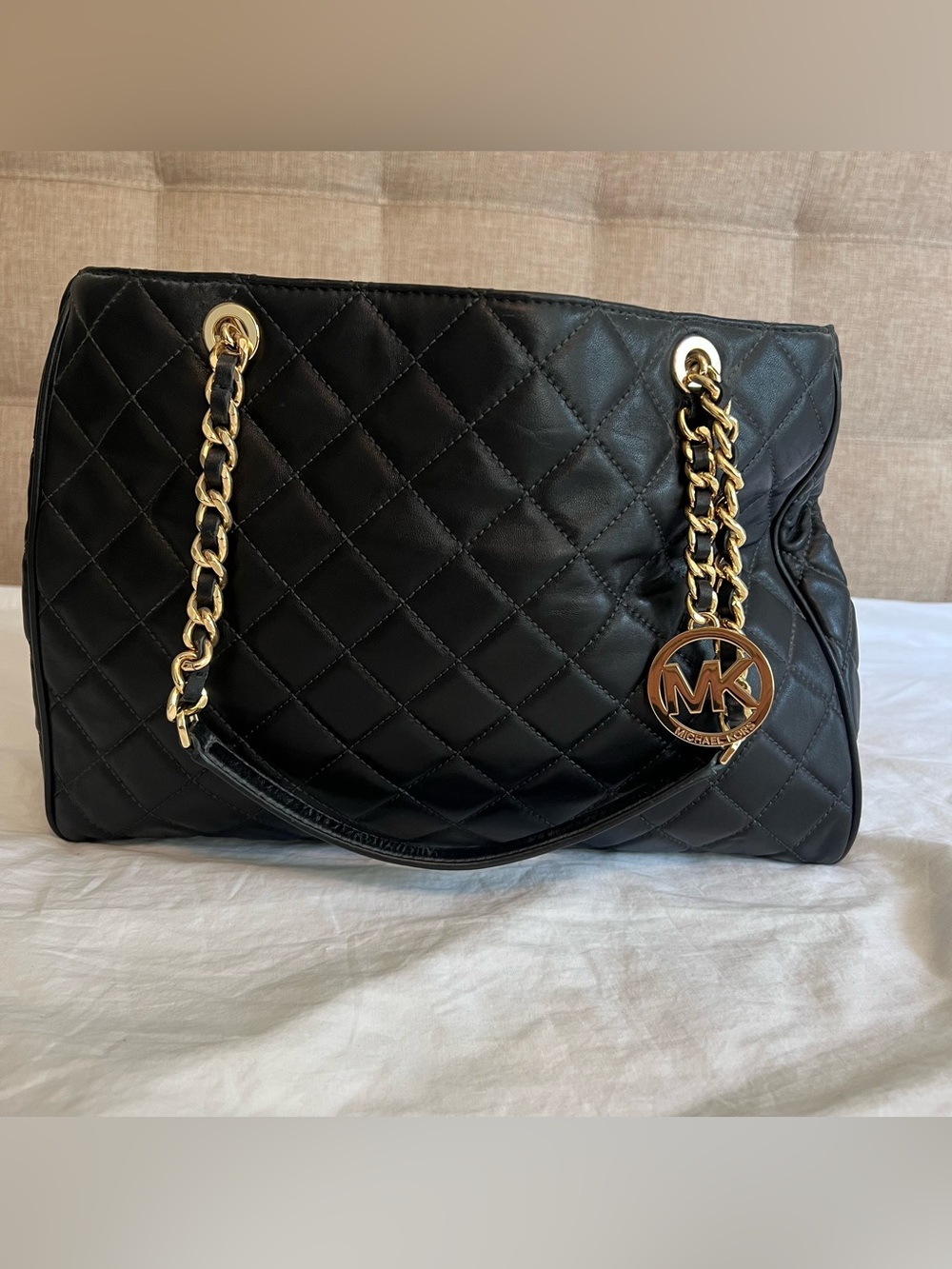 Michael Kors (Outlet) Black Quilted Bag w/ gold hardware